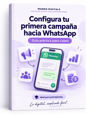 Portada de la guía: Configura tu primera campaña hacia WhatsApp